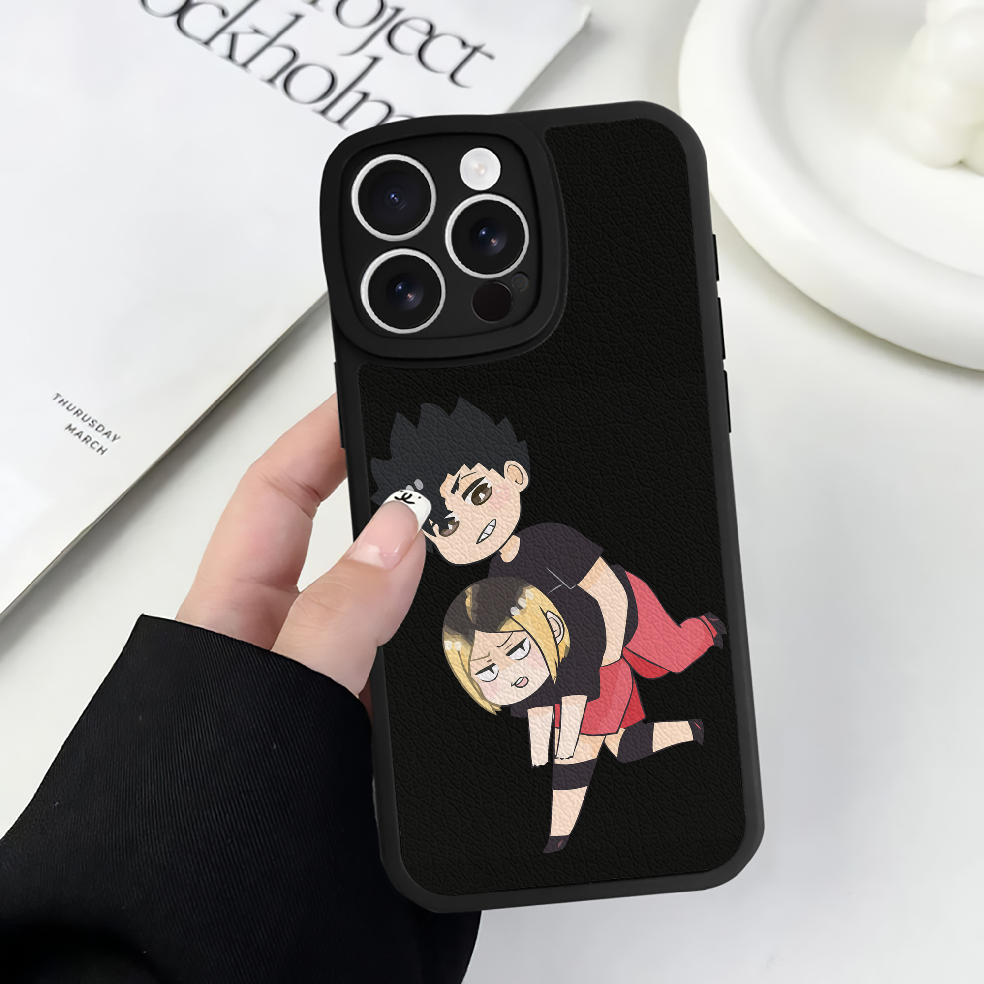 （画像用） ハイキュー!! Haikyu!! 【iPhone 16シリーズ対応】シリコンスマホケース（レザー調） 材質：シリコン